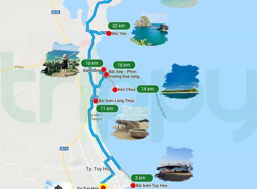 Bản Đồ Du Lịch Phú Yên Đầy Đủ Và Mới Nhất - Vntrip.Vn